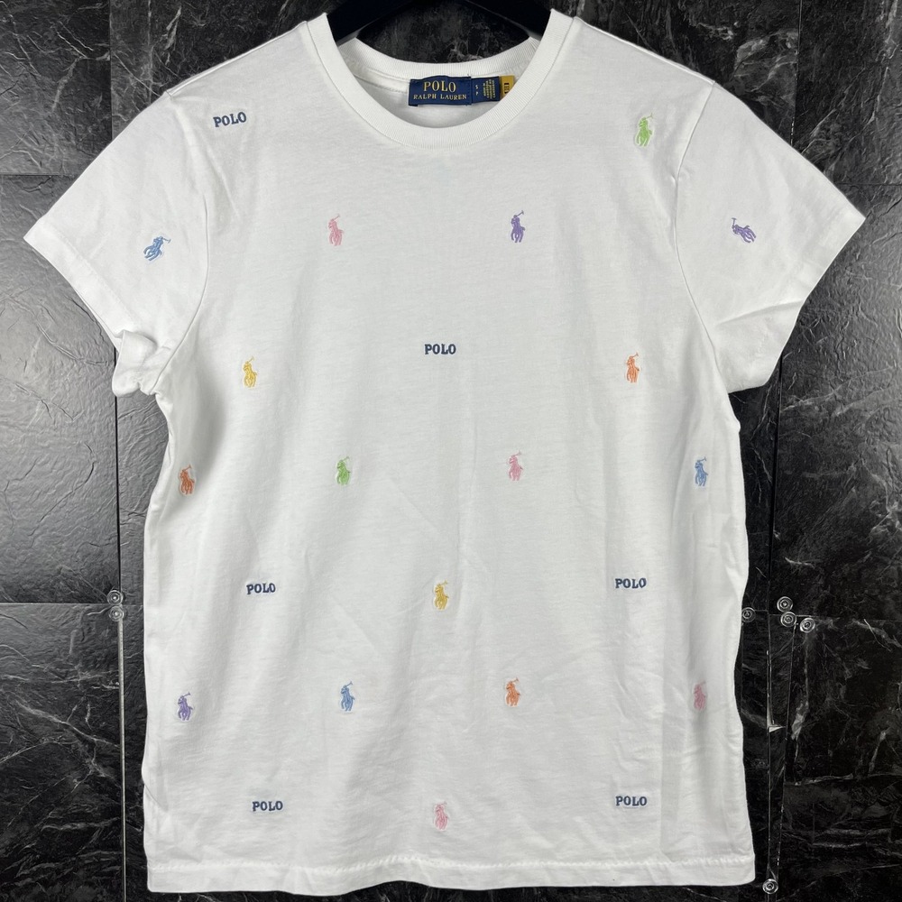 Polo Ralph Lauren Women's White Pony Graphic Shirt Small